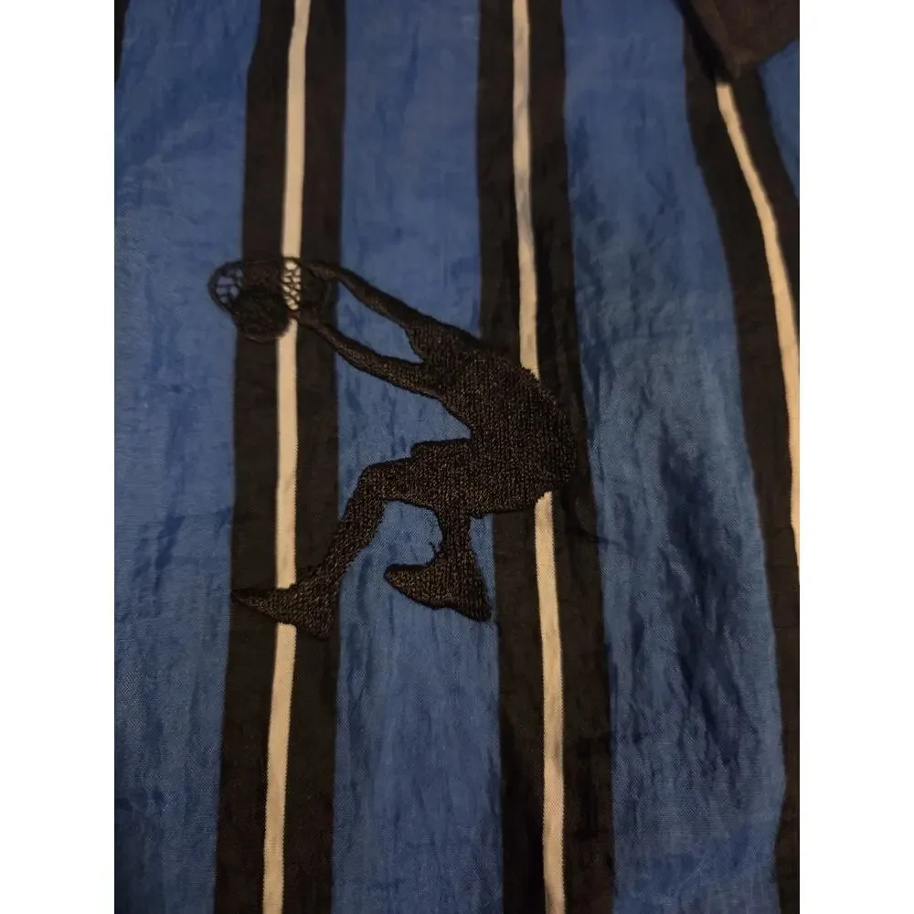 Vtg 90s Reebok Striped Windbreaker Jacket Rare Large Track Shaq Orlando Magic